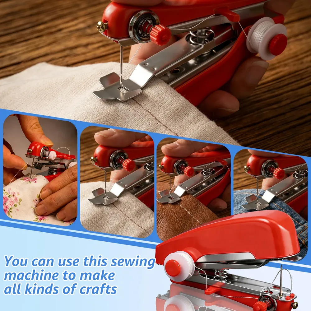 Mini machine à coudre manuelle pour cuir, portative