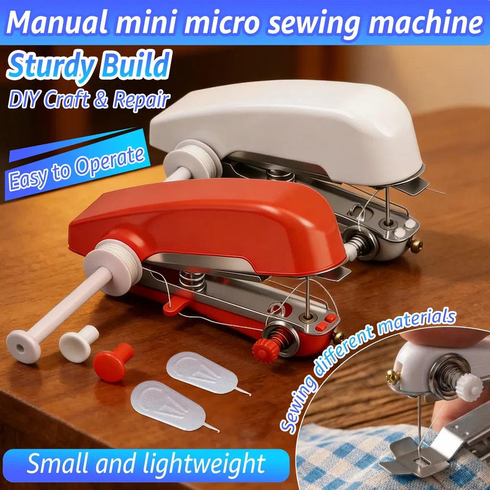 Mini machine à coudre manuelle pour cuir, portative