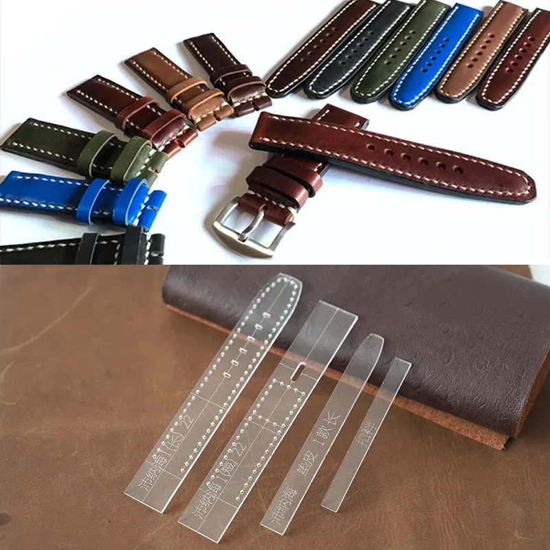 Modèle bracelet montre en cuir acrylique transparent