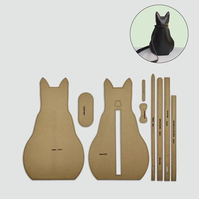 Modèle de sac poitrine chat en papier kraft fait main