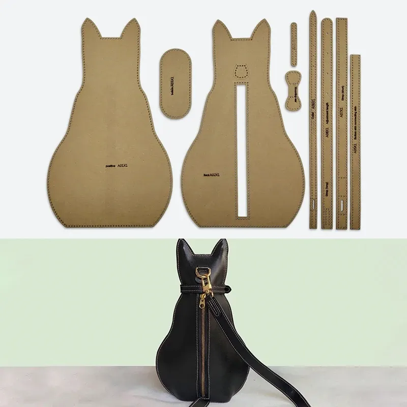 Modèle de sac poitrine chat en papier kraft fait main
