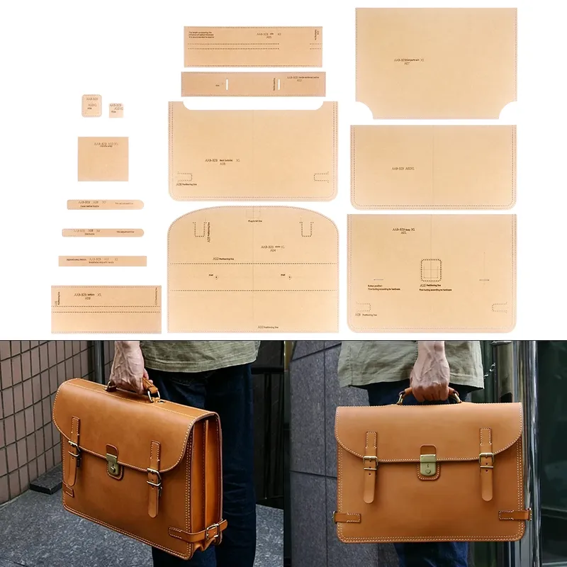 Modèle découpe laser pour pochette et porte-documents en cuir
