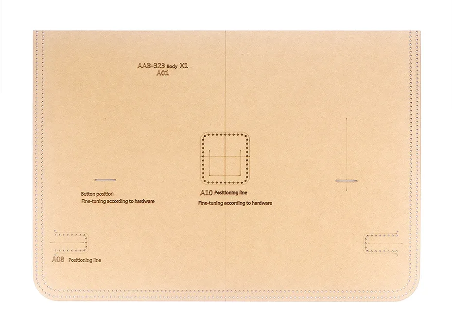 Modèle découpe laser pour pochette et porte-documents en cuir