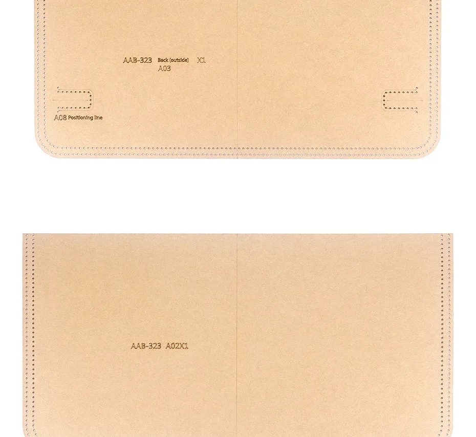 Modèle découpe laser pour pochette et porte-documents en cuir