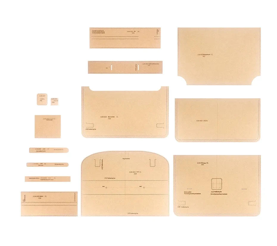 Modèle découpe laser pour pochette et porte-documents en cuir