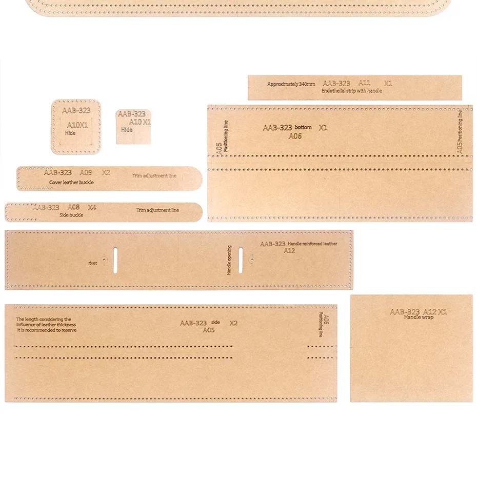 Modèle découpe laser pour pochette et porte-documents en cuir
