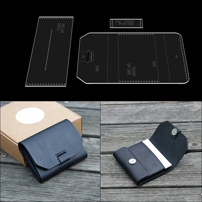 Modèle porte-carte visite en cuir acrylique pour bricolage