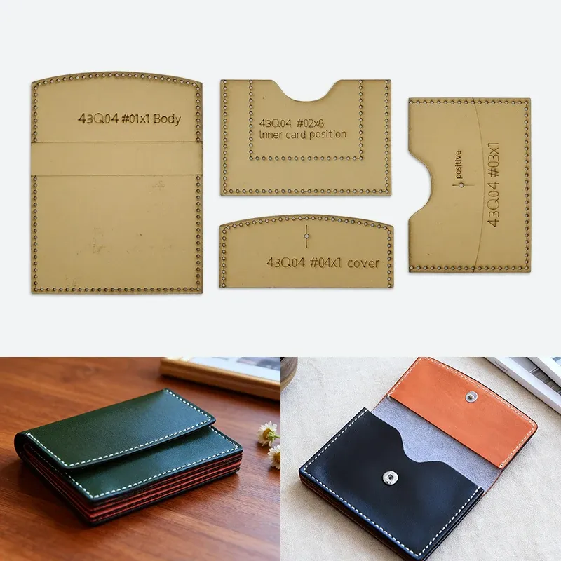 Modèle porte carte visite en papier kraft 4 pièces
