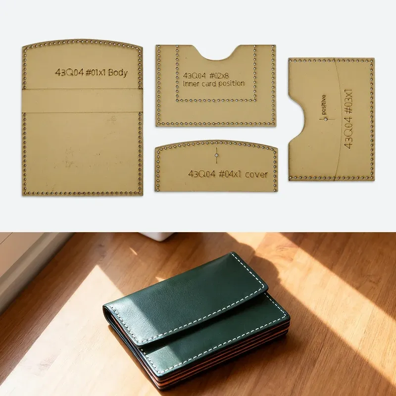 Modèle porte carte visite en papier kraft 4 pièces
