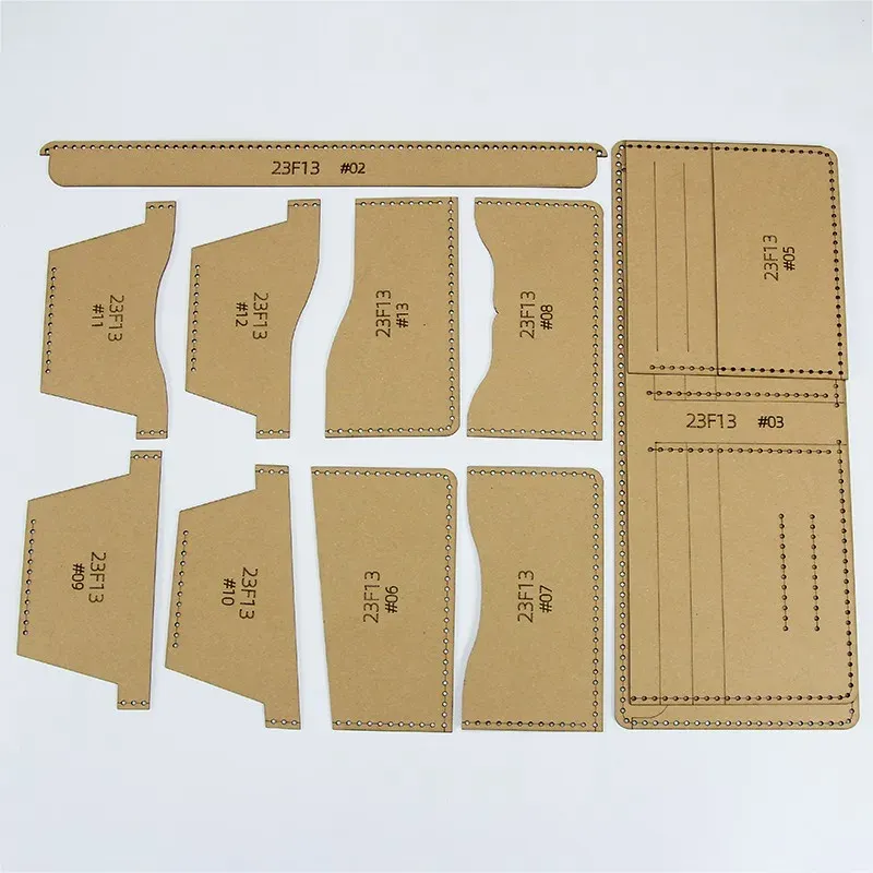 Modèle portefeuille court en papier pour artisanat du cuir