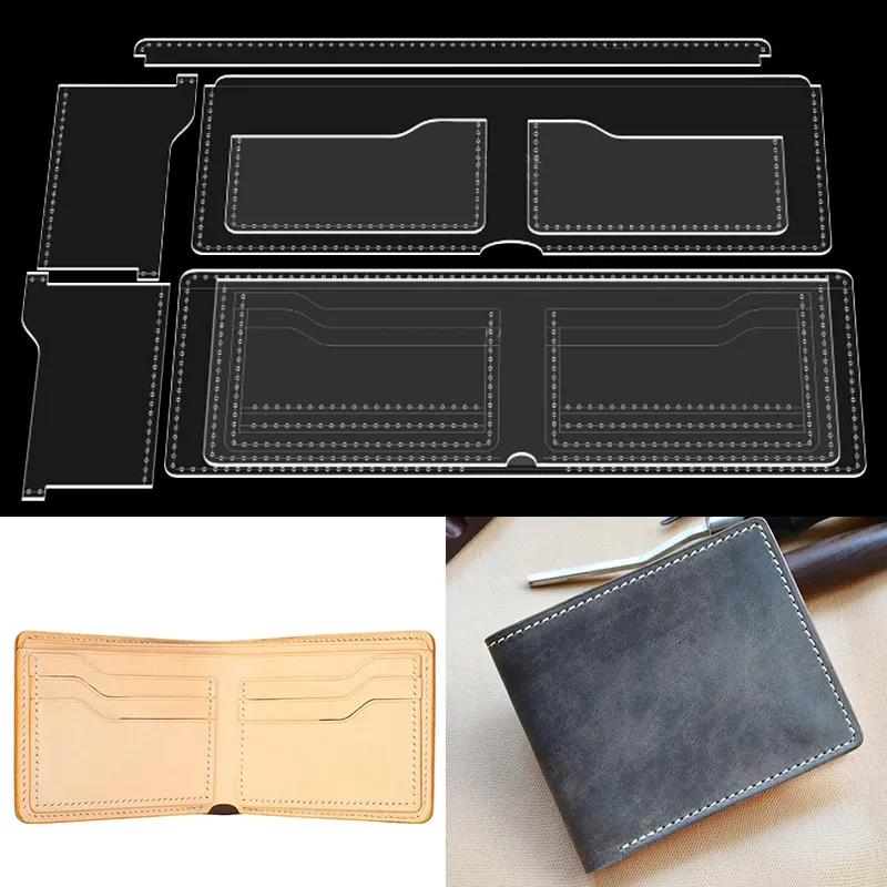 Modèle portefeuille court pliable en acrylique 8 pièces