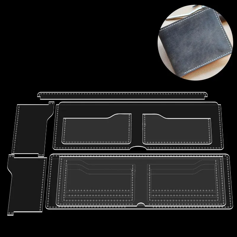 Modèle portefeuille court pliable en acrylique 8 pièces