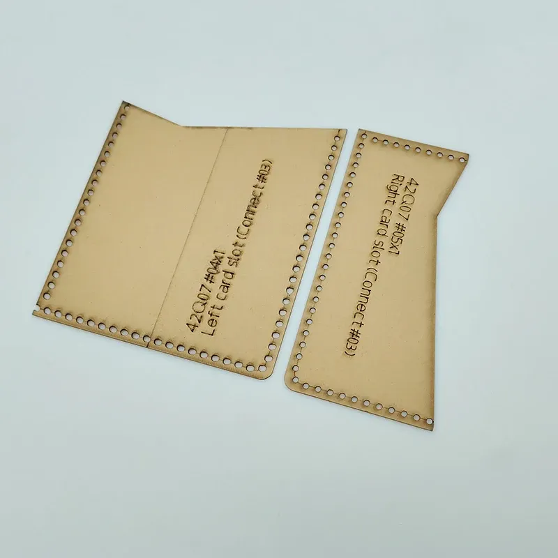 Modèle portefeuille court pliable en papier kraft 7 pièces