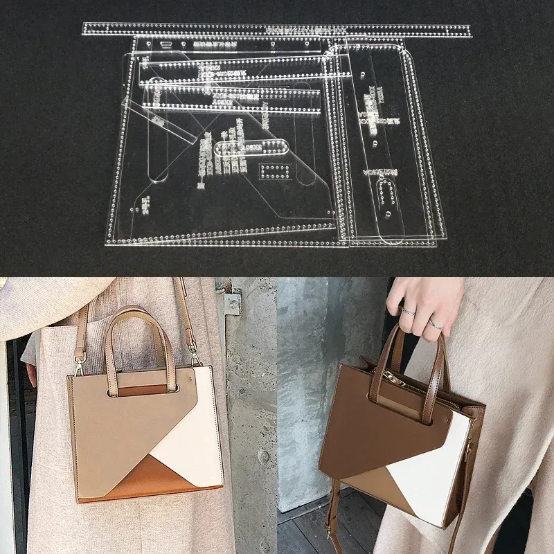 Modèle sac galet en cuir acrylique transparent 2 types