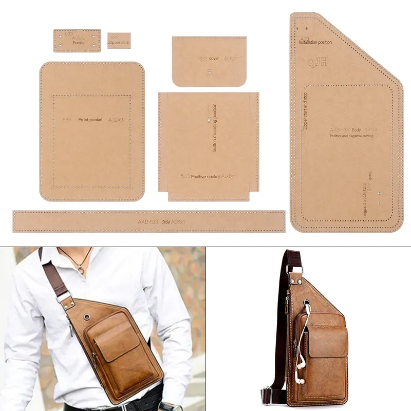 Modèle sac poitrine homme en papier kraft