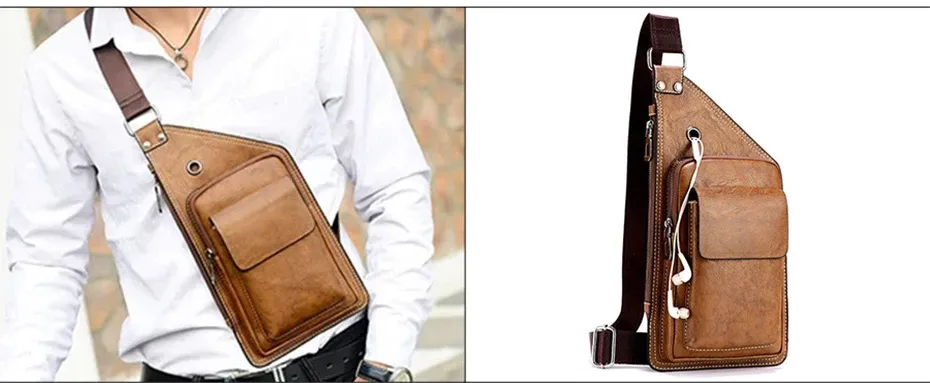Modèle sac poitrine homme en papier kraft