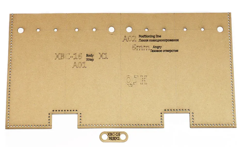 Modèle sac rangement en cuir papier kraft 16 cm