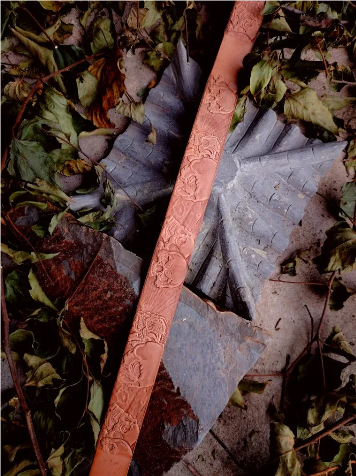 Moule de ceinture à motif crâne pour gaufrage cuir