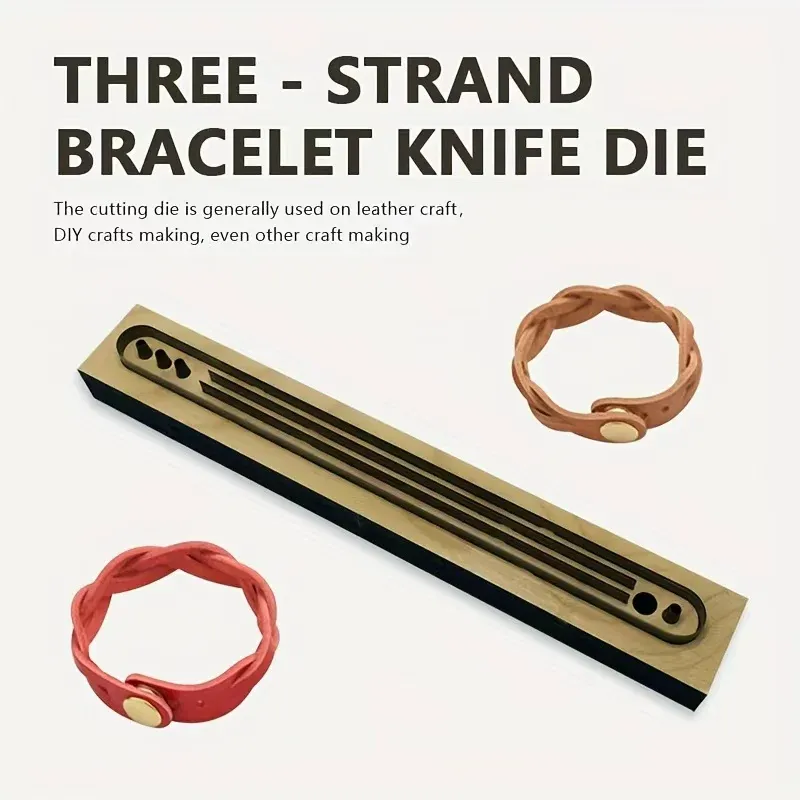 Moule découpe bracelet cuir 3 brins