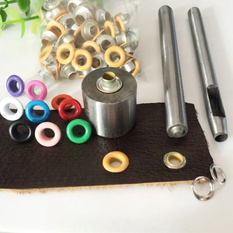 Œillets creux 3 à 6 mm avec outil pour maroquinerie