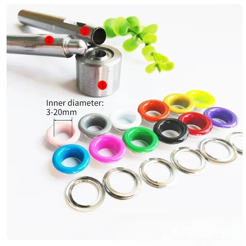 Œillets creux 3 à 6 mm avec outil pour maroquinerie