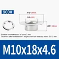 Œillets et rivets creux inox M4,5 à M7 – Color M10x18x4.6 (200set)