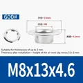 Œillets et rivets creux inox M4,5 à M7 – Color M8x13x4.6 (200set)