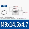 Œillets et rivets creux inox M4,5 à M7 – Color M9x14.5x4.7 (200set)