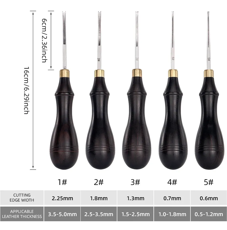 Outil chanfreinage bord cuir skiver français