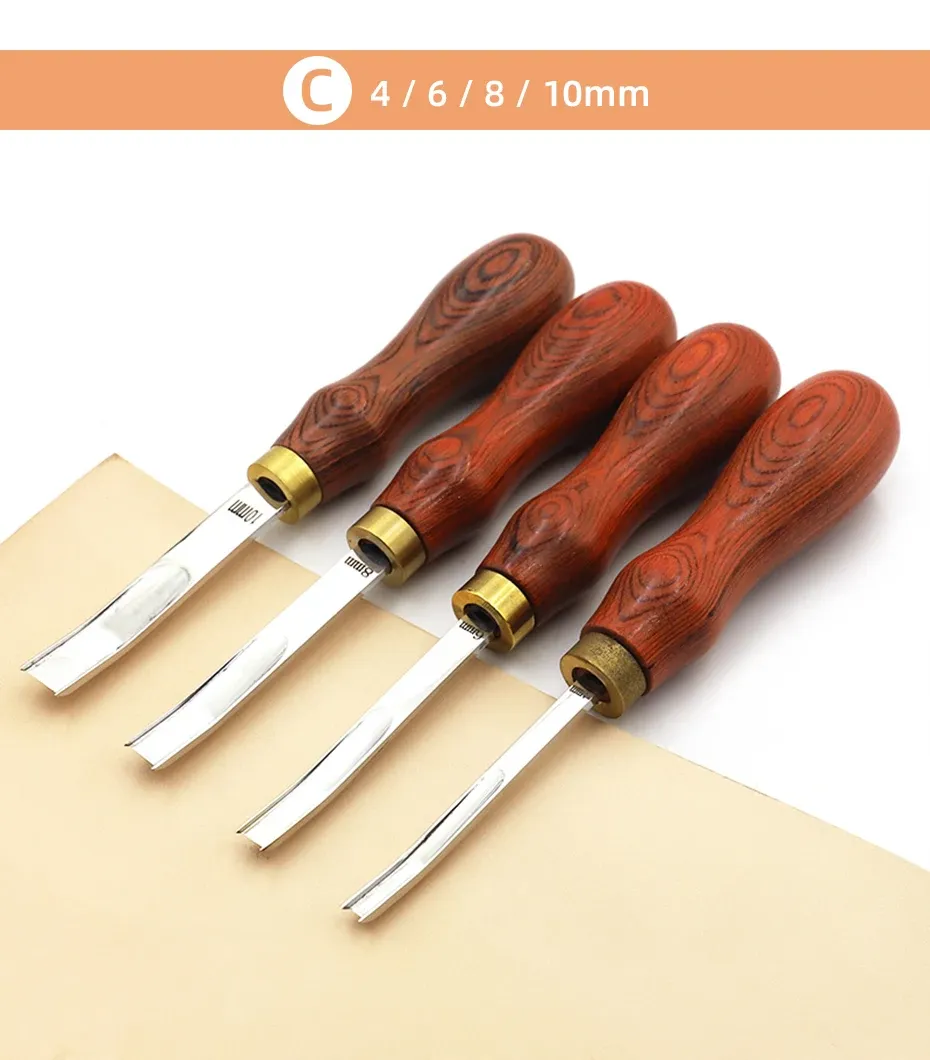 Outil chanfreinage bord cuir skiver français