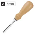 Outil coupe chanfreinage bord cuir manche bois – Couleur A - 4mm - 1Pcs