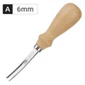 Outil coupe chanfreinage bord cuir manche bois – Couleur A - 6mm - 1Pcs