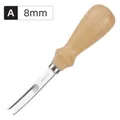 Outil coupe chanfreinage bord cuir manche bois – Couleur A - 8mm - 1Pcs