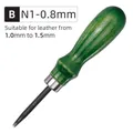 Outil coupe chanfreinage bord cuir manche bois – Couleur B - N1 0.8mm - 1Pcs