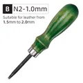 Outil coupe chanfreinage bord cuir manche bois – Couleur B - N2 1.0mm - 1Pcs
