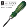 Outil coupe chanfreinage bord cuir manche bois – Couleur B - N4 1.4mm - 1Pcs