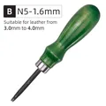 Outil coupe chanfreinage bord cuir manche bois – Couleur B - N5 1.6mm - 1Pcs