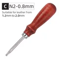 Outil coupe chanfreinage bord cuir manche bois – Couleur C - N2 0.8mm - 1Pcs