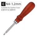 Outil coupe chanfreinage bord cuir manche bois – Couleur C - N4 1.2mm - 1Pcs