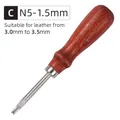 Outil coupe chanfreinage bord cuir manche bois – Couleur C - N5 1.5mm - 1Pcs