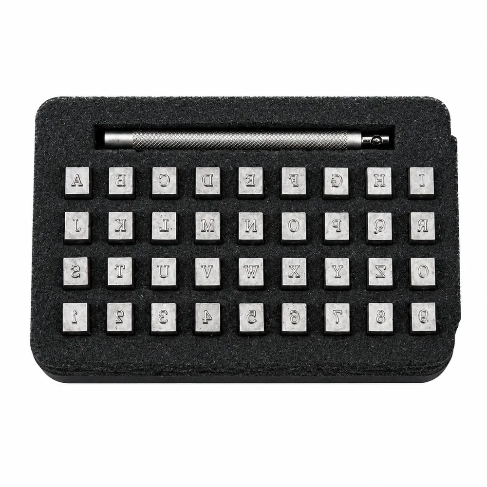 Outil marquage cuir lettres et chiffres 4 ou 6 mm