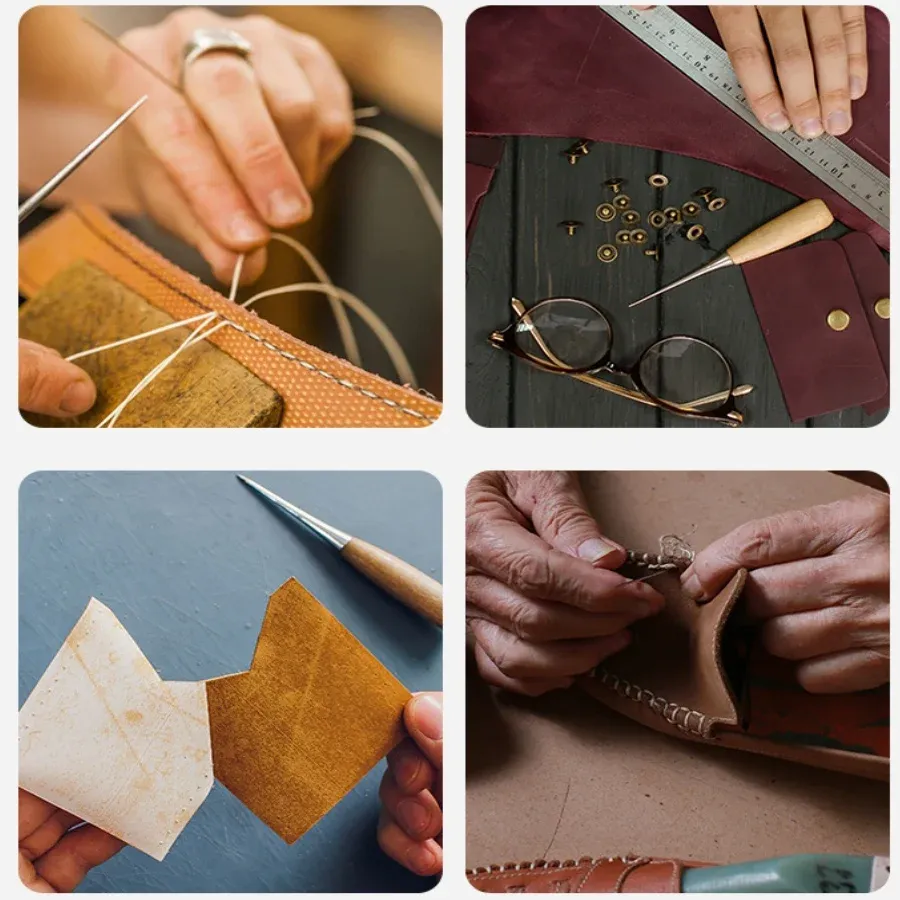 Outil poinçonnage et couture cuir, lot de 2 à 14 pièces