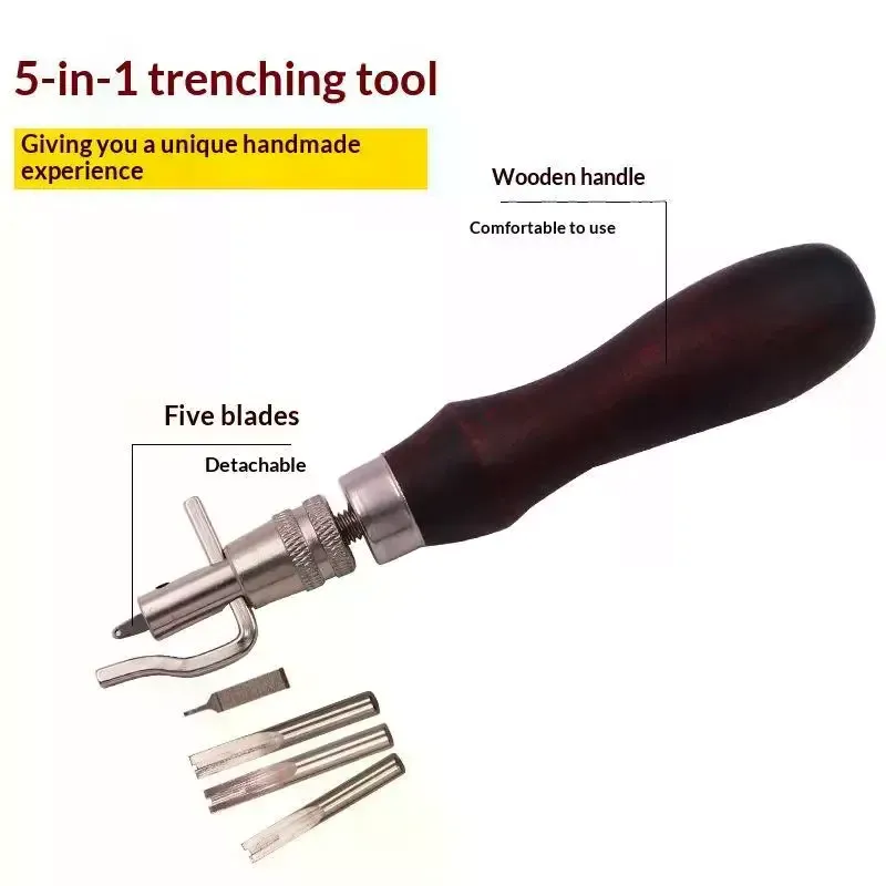 Outil rainurage cuir 7 en 1 réglable