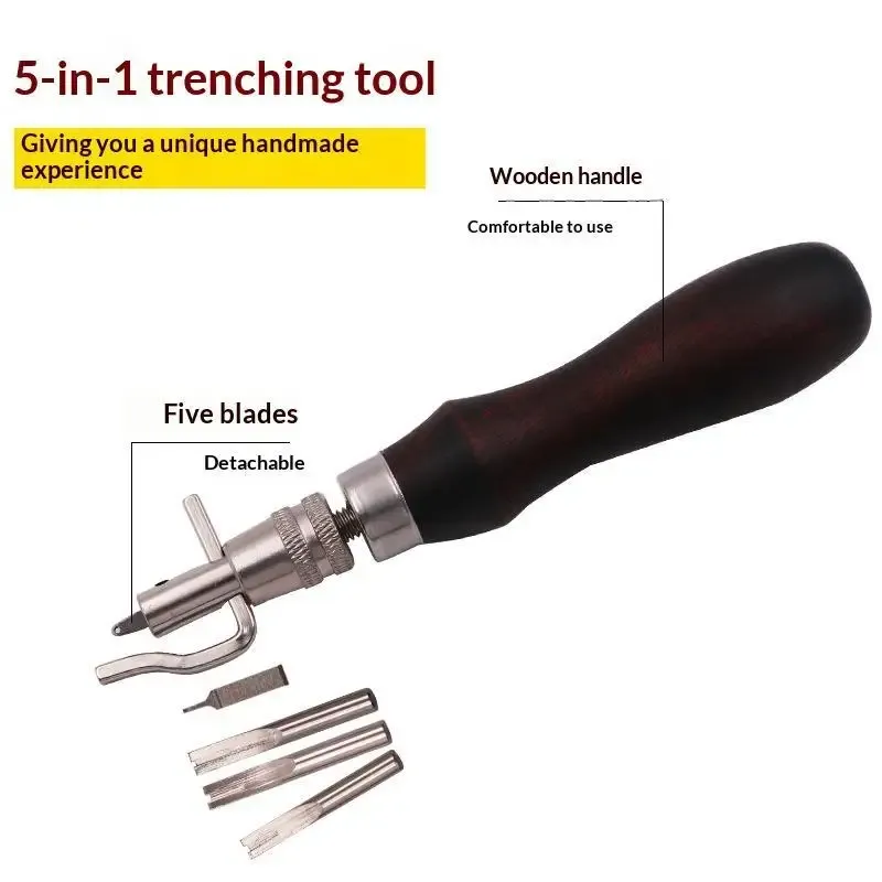 Outil rainurage cuir 7 en 1 réglable