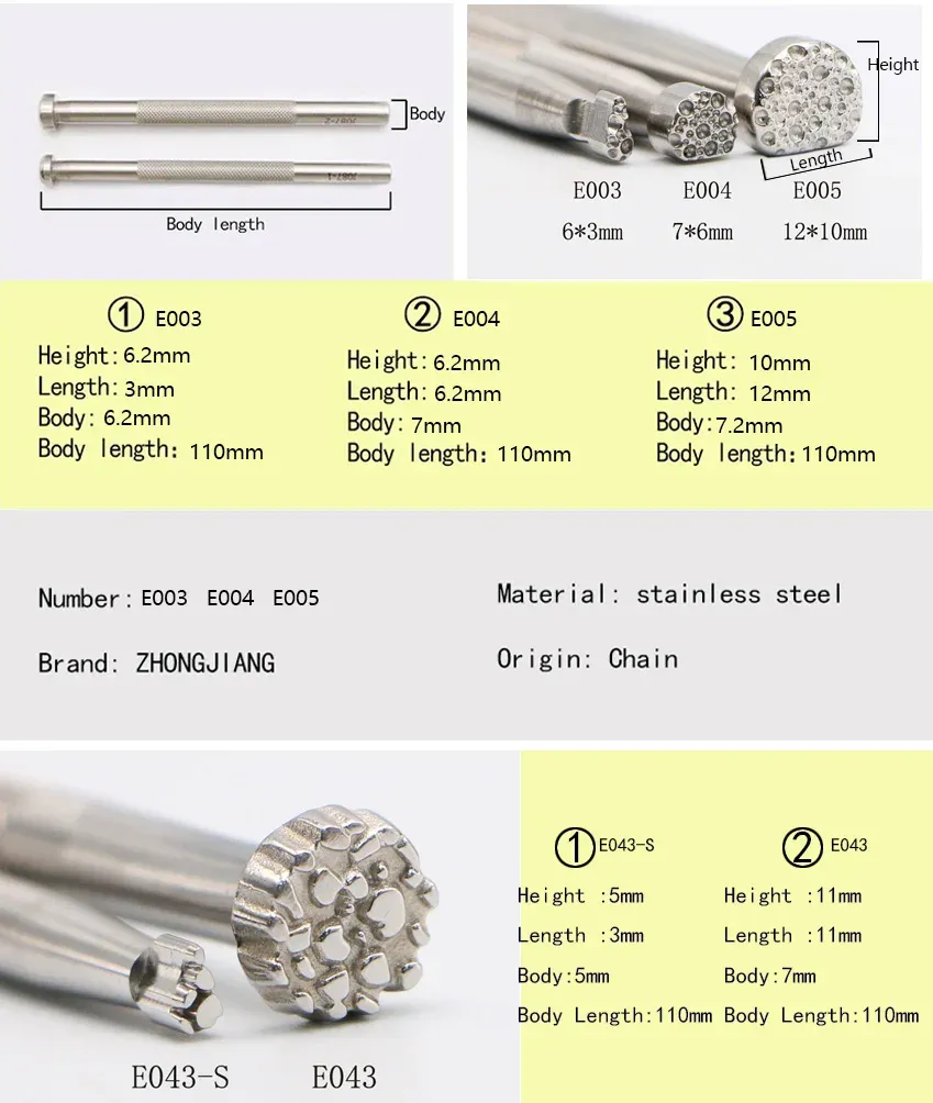 Outils artisanat cuir 5 modèles 3 à 12 mm
