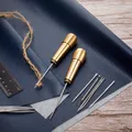 Outils couture cuir 11 pièces avec 6 manches cuivre – 5