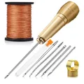 Outils couture cuir 11 pièces avec 6 manches cuivre – Couleur Set A