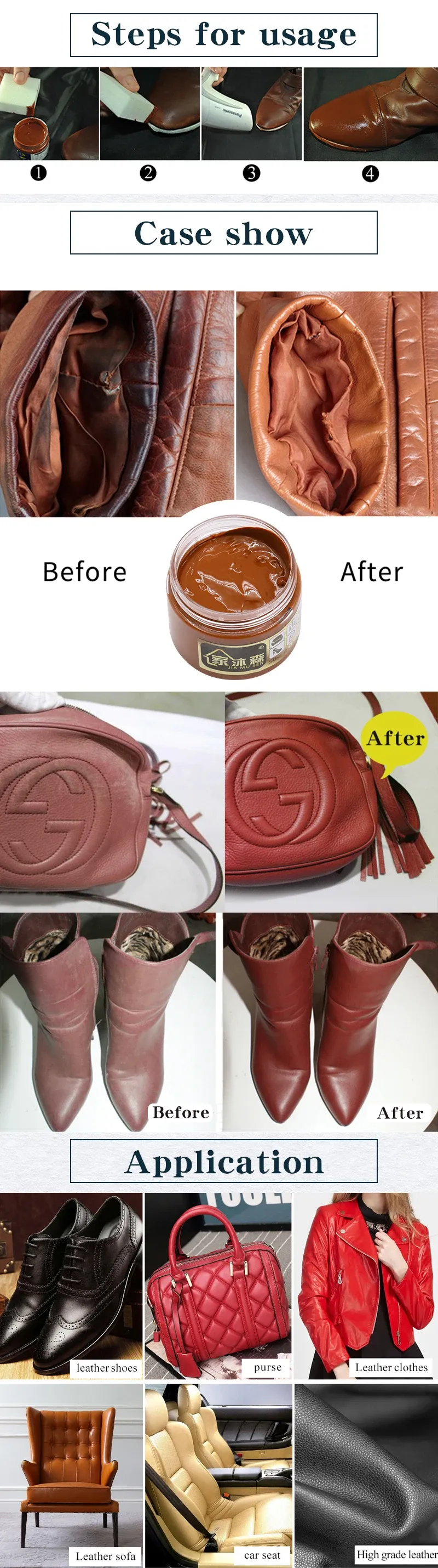 Pâte de réparation cuir 50 ml pour rayures et fissures