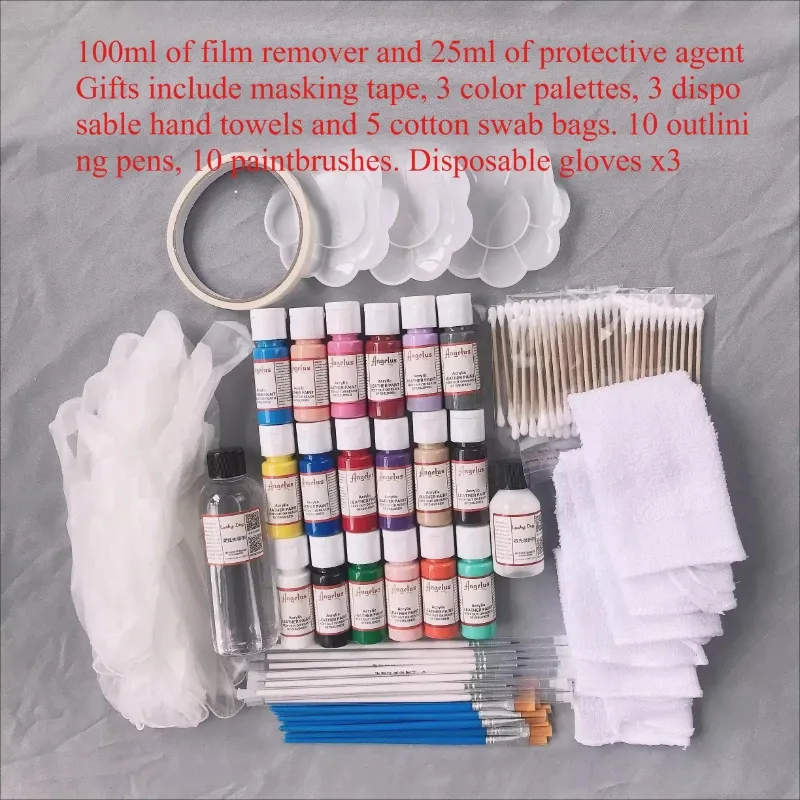 Peinture acrylique cuir 28 ml 18 couleurs personnalisation