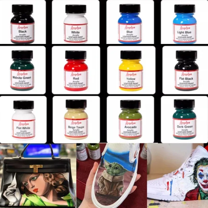 Peinture acrylique cuir 28 ml 18 couleurs pour sacs